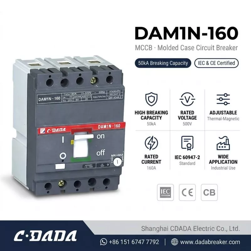 CDADA jout hege-kapasiteit DAM1N-160 160A MCCB Circuit Breaker út